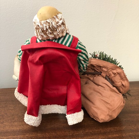 Vintage Fabric Mache Sleeping Santa by Midwest Importers of Cannon Falls - Picture 3 of 9